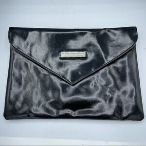 Bellevue Collection Black Faux Patent Leather Envelope Clutch